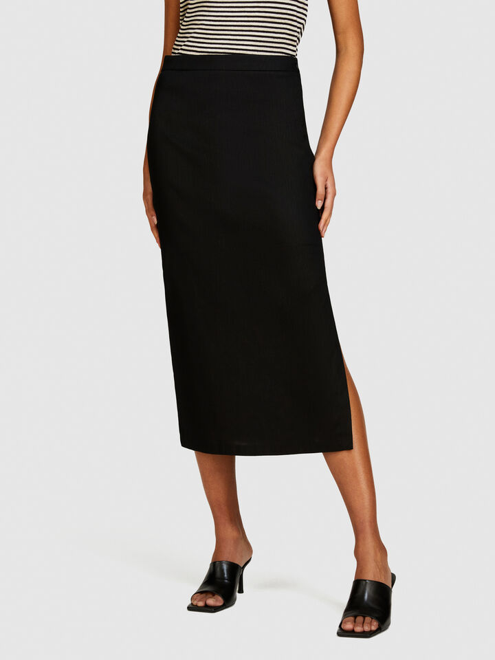 Pencil skirt - women's midi skirts - Black | Sisley image number 4